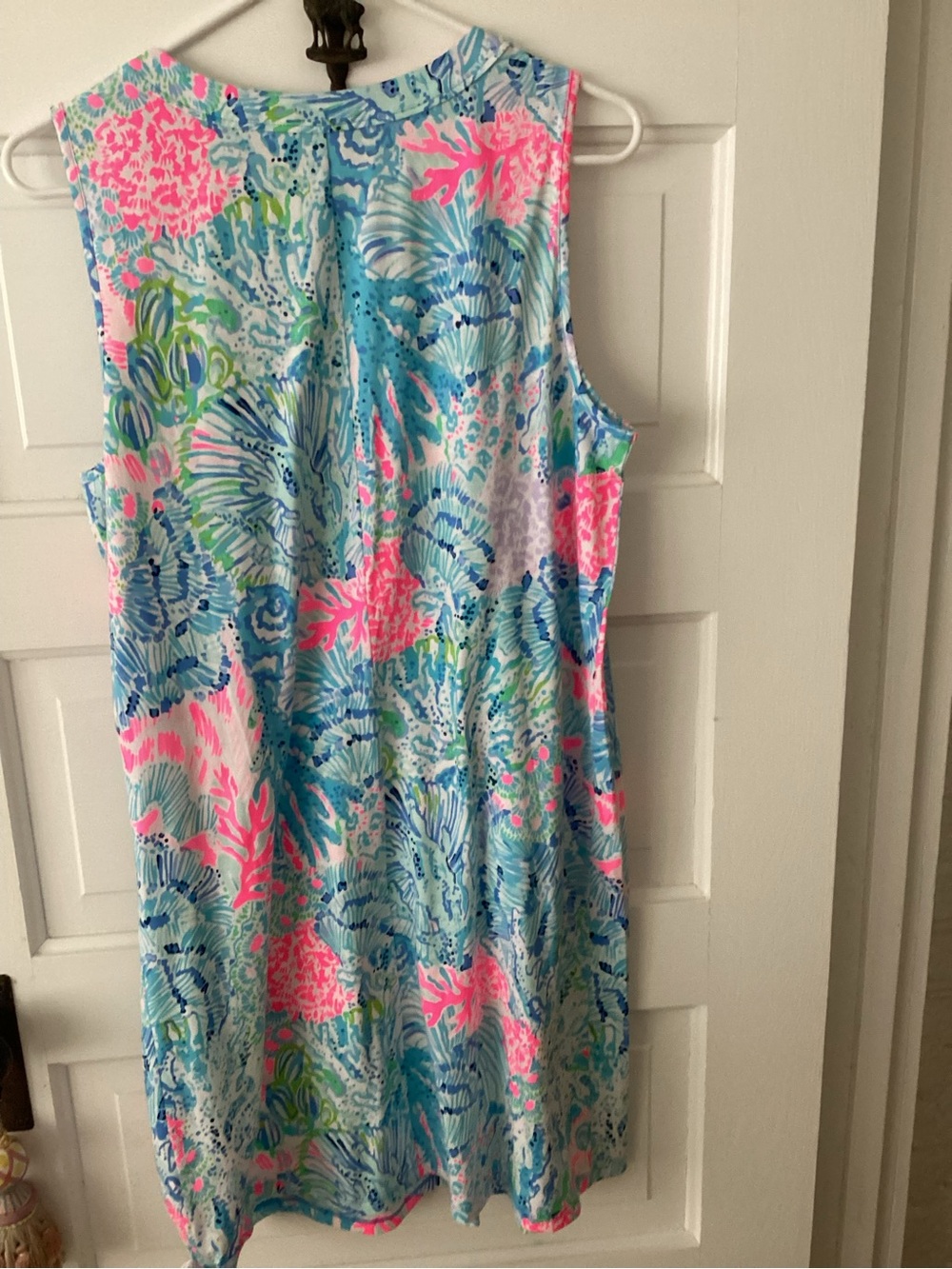 Lilly Pulitzer Pink, Aqua & Navy Tropical Print Dress - Picture 2 of 4